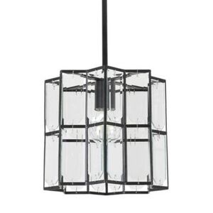 Decor Living Black and Glass Pendant Light